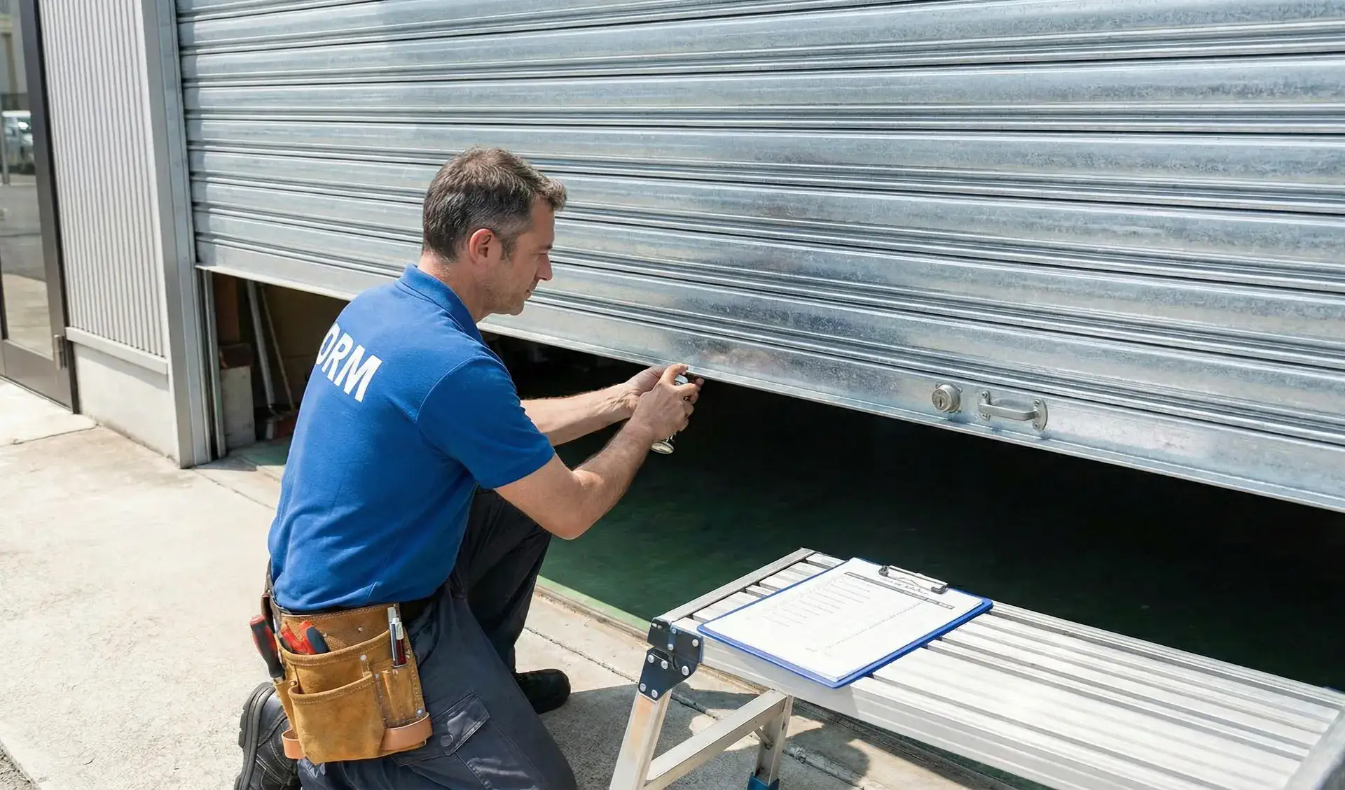 DRM Cabries preparation chantier Preparation intervention rideau metallique a Cabries